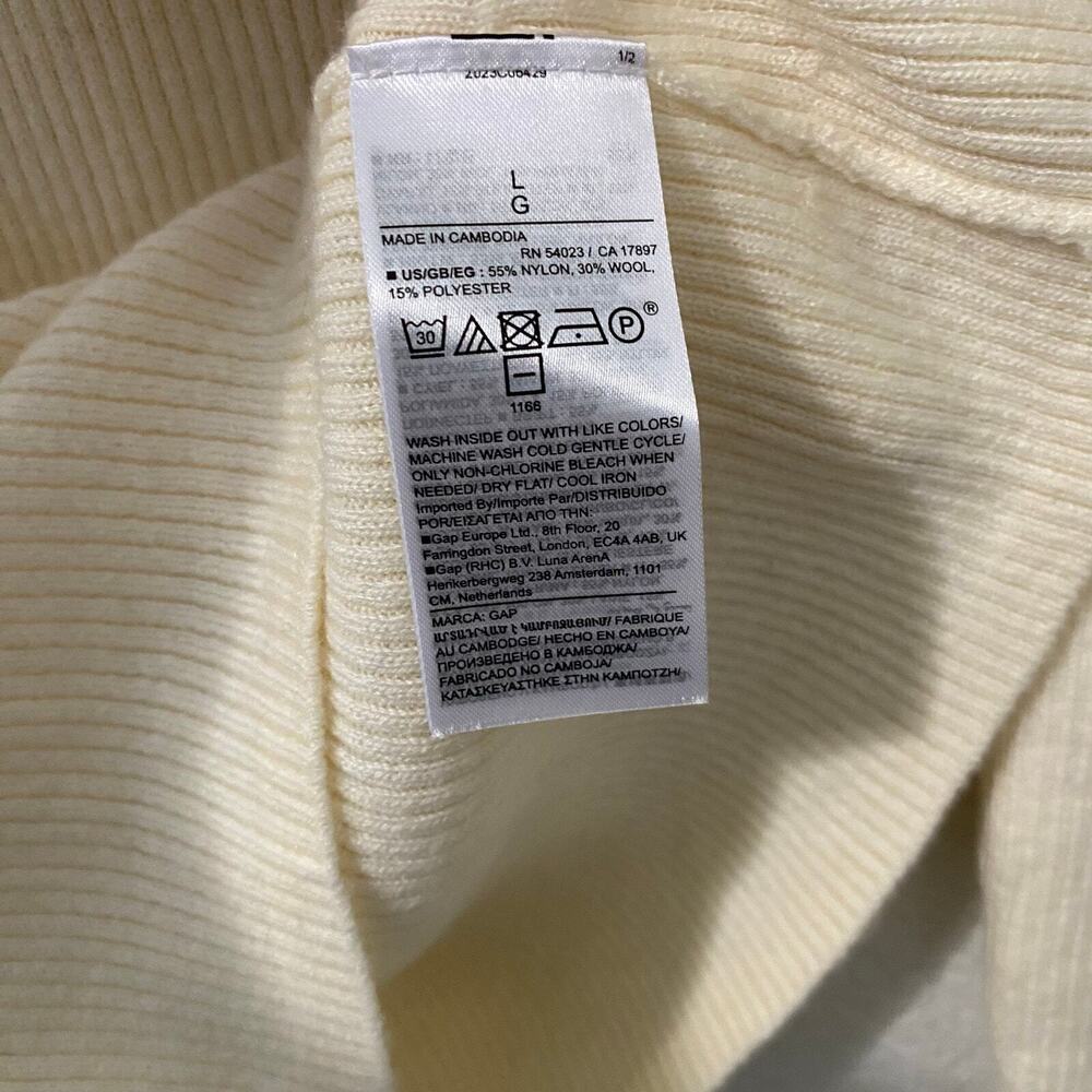 Gap Sweetheart Ribbed Sweater Cream Corset Top Women’s L NWOT - Picture 3 of 6